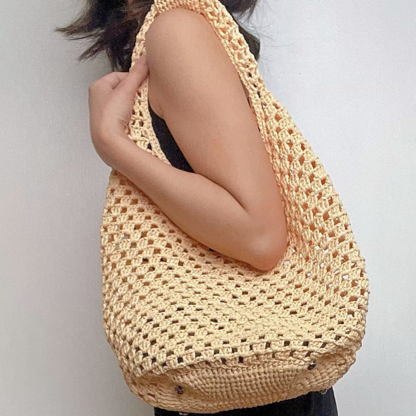 Roookies' V shape mesh tote crochet pattern (PDF Pattern)