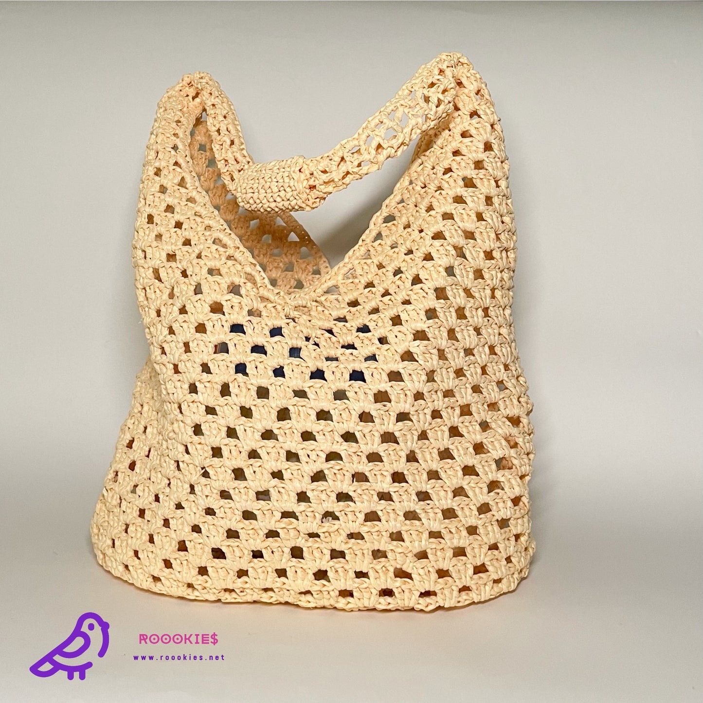 Roookies' V shape mesh tote crochet pattern (PDF Pattern)